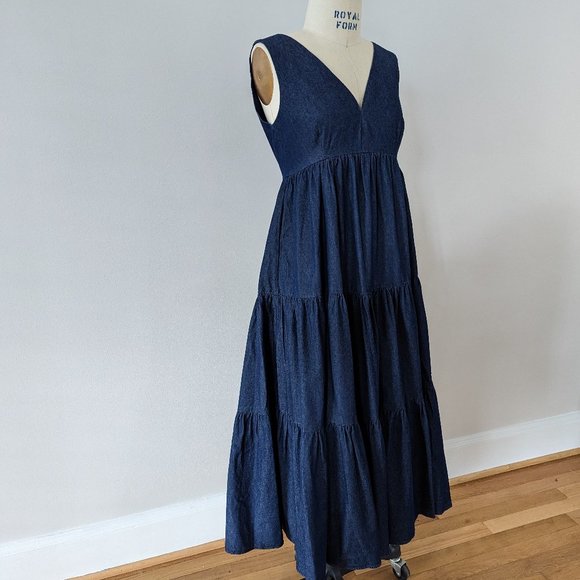 NWT! Kate Spade NY Chambray Vineyard Midi Dress Size 4 Indigo Denim - Picture 6 of 14